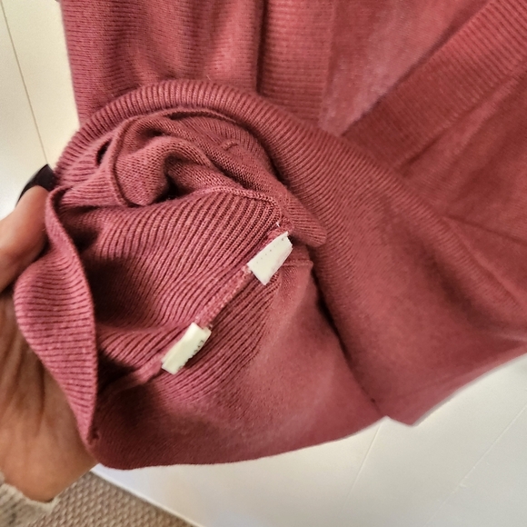 Ann Taylor Short Sleeve Sweater Deep V-Neck Pink Size Large Office Work Winter - Picture 7 of 10